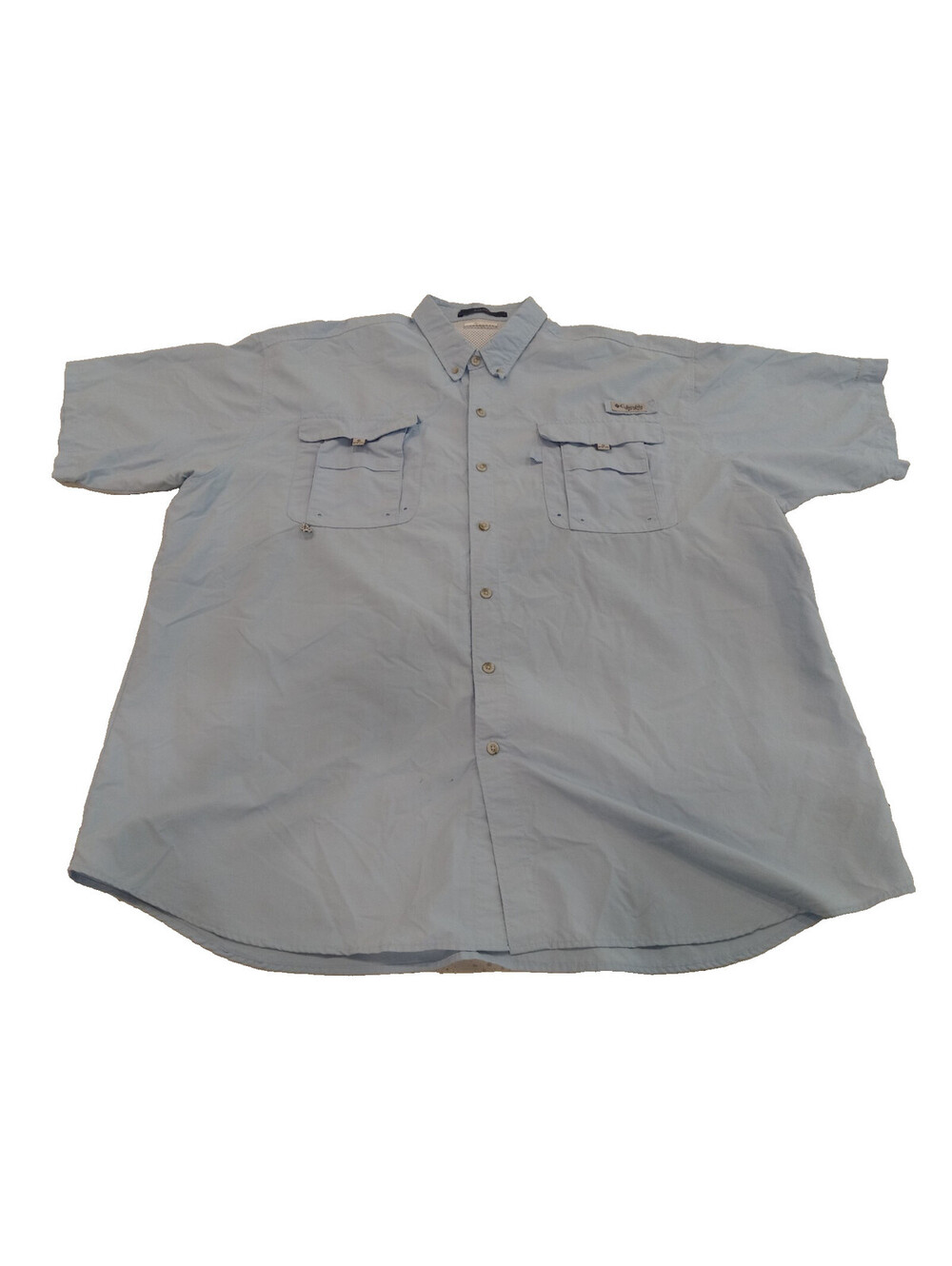 Columbia PFG Bahama Shirt Mens 3XT Blue Short Sleeve Button Down Fishing 3XLT Ta